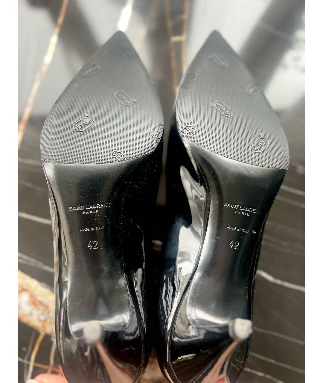SAINT LAURENT Черные туфли из лакированной кожи, фото 6