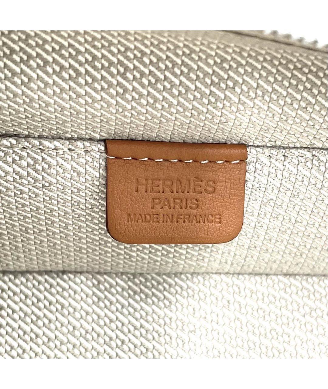 HERMES Коричневый кожаный чемодан, фото 5