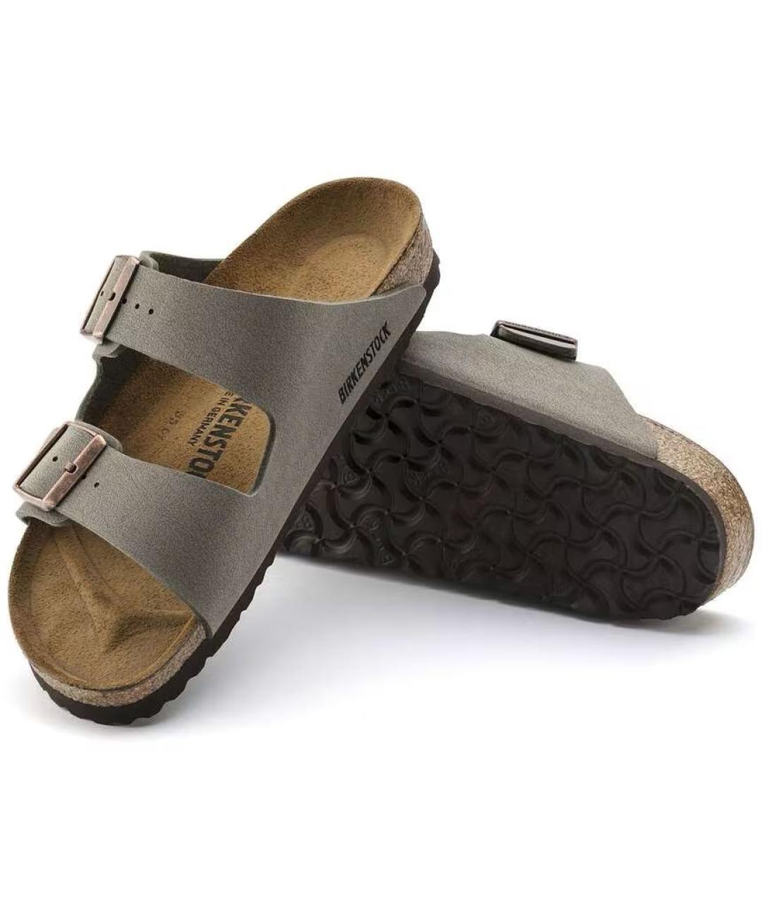 BIRKENSTOCK Серые замшевые сандалии, фото 4