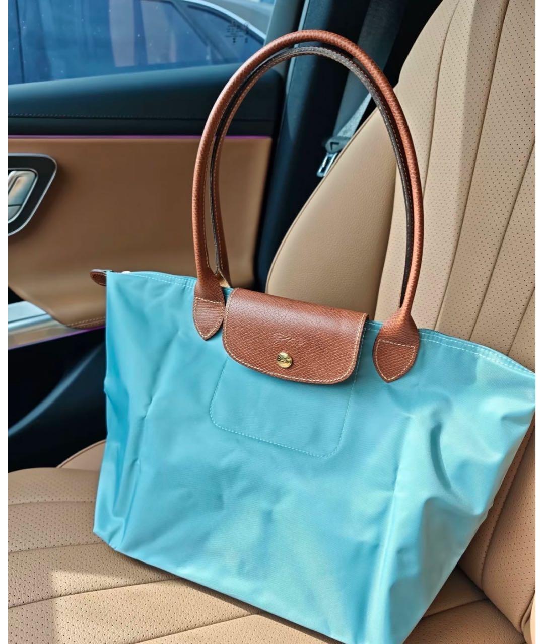 LONGCHAMP Бирюзовая сумка тоут, фото 5