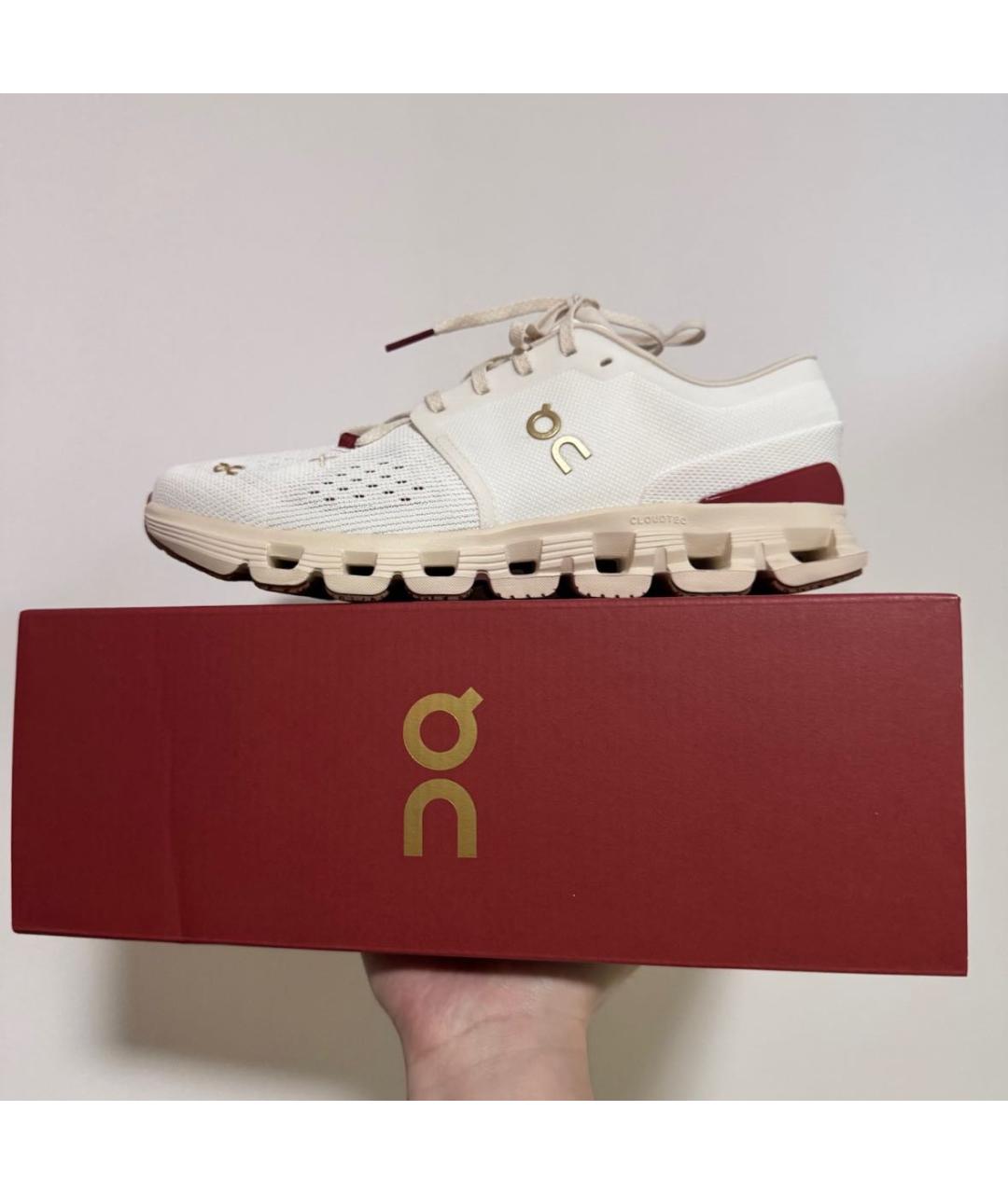 ON Белые текстильные низкие кроссовки / кеды, фото 5