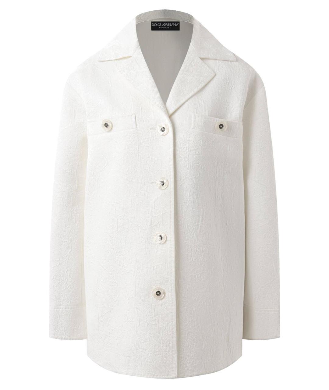 DOLCE&GABBANA Белый хлопковый жакет/пиджак, фото 5