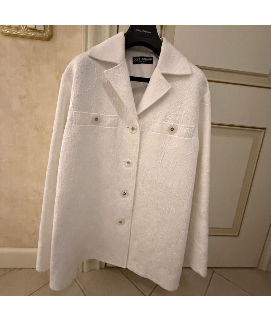 DOLCE&GABBANA Белый хлопковый жакет/пиджак, фото 9
