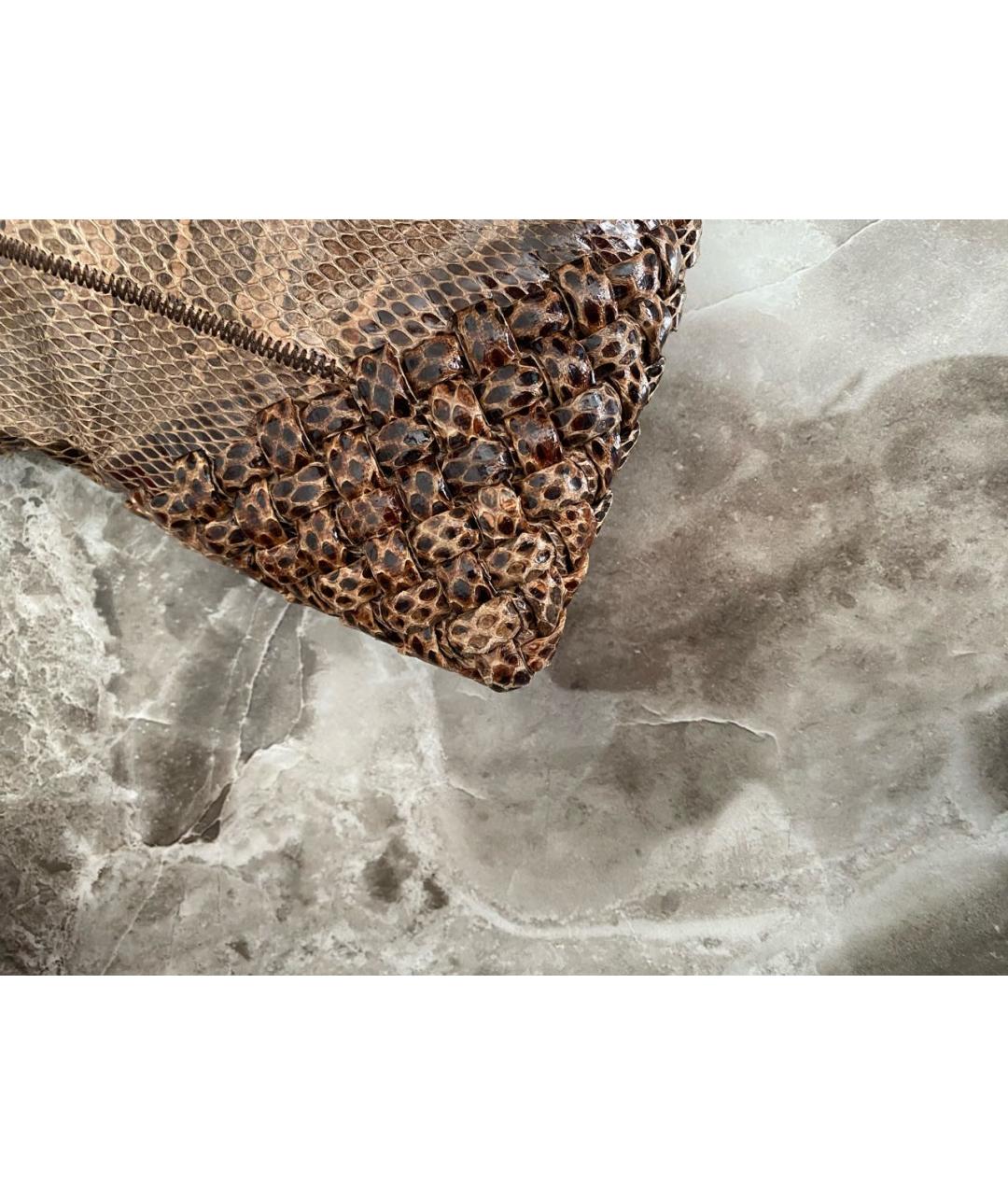 BOTTEGA VENETA Бежевая сумка через плечо из экзотической кожи, фото 5