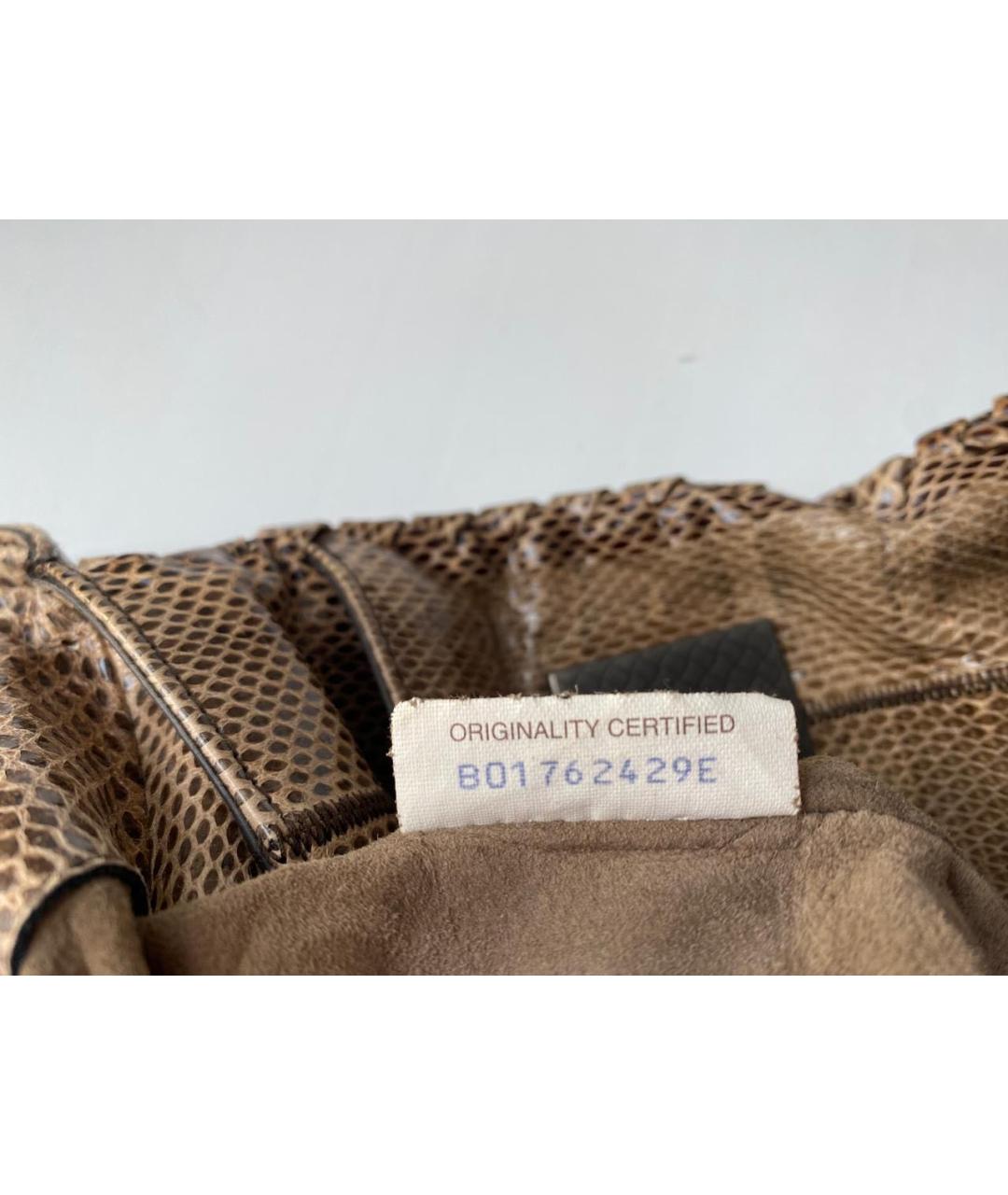 BOTTEGA VENETA Бежевая сумка через плечо из экзотической кожи, фото 3