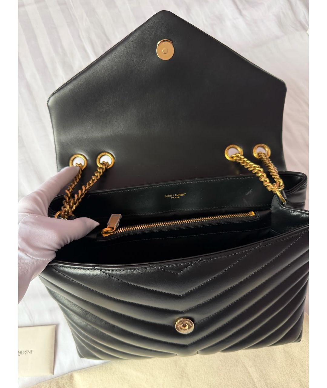 SAINT LAURENT Черная кожаная сумка через плечо, фото 7