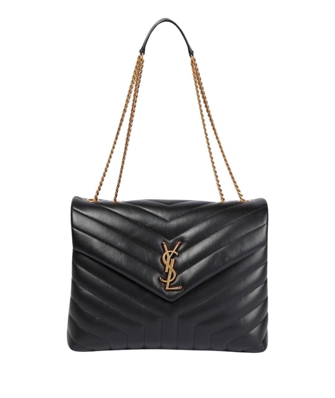 SAINT LAURENT Черная кожаная сумка через плечо, фото 1