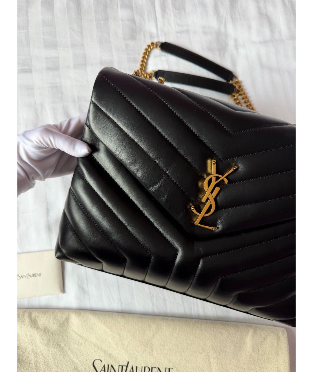 SAINT LAURENT Черная кожаная сумка через плечо, фото 5