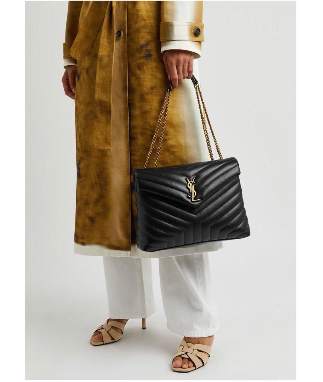 SAINT LAURENT Черная кожаная сумка через плечо, фото 6