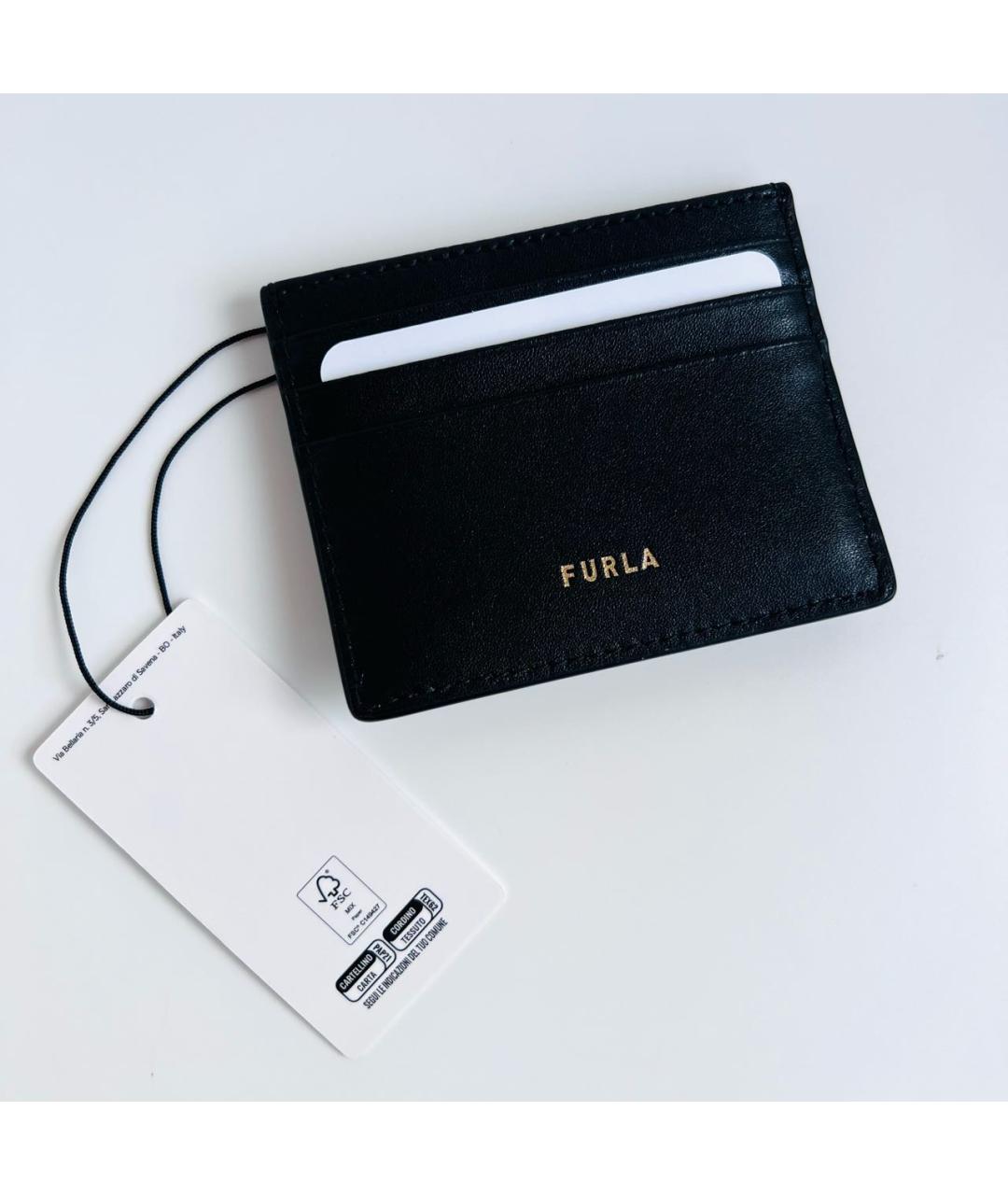 FURLA Черный кожаный кардхолдер, фото 4
