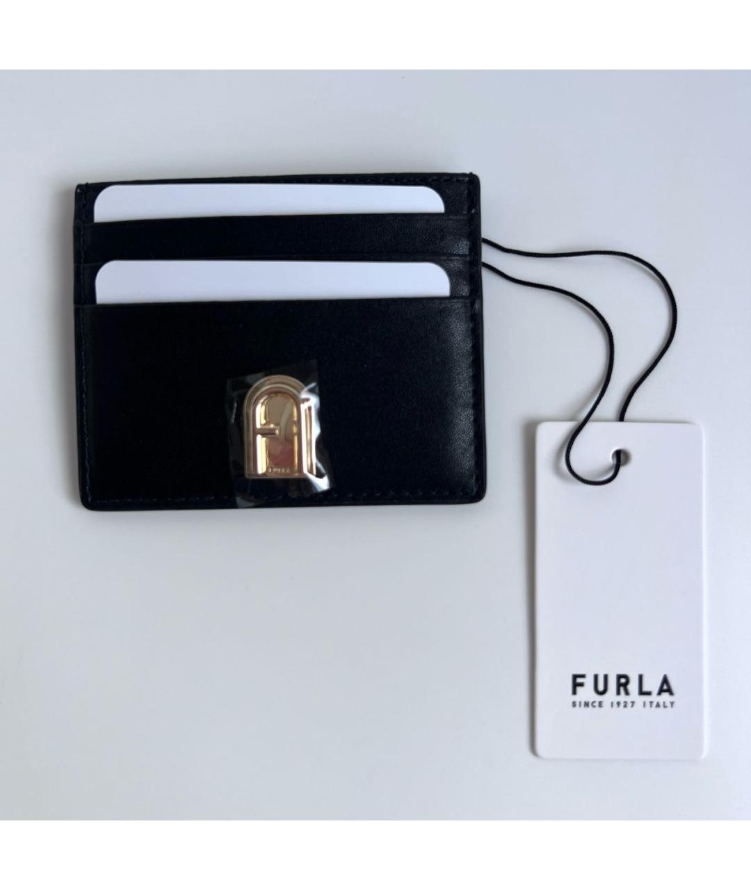 FURLA Черный кожаный кардхолдер, фото 3