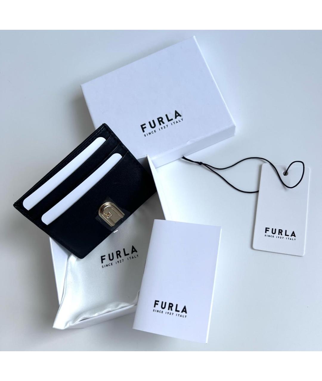 FURLA Черный кожаный кардхолдер, фото 6
