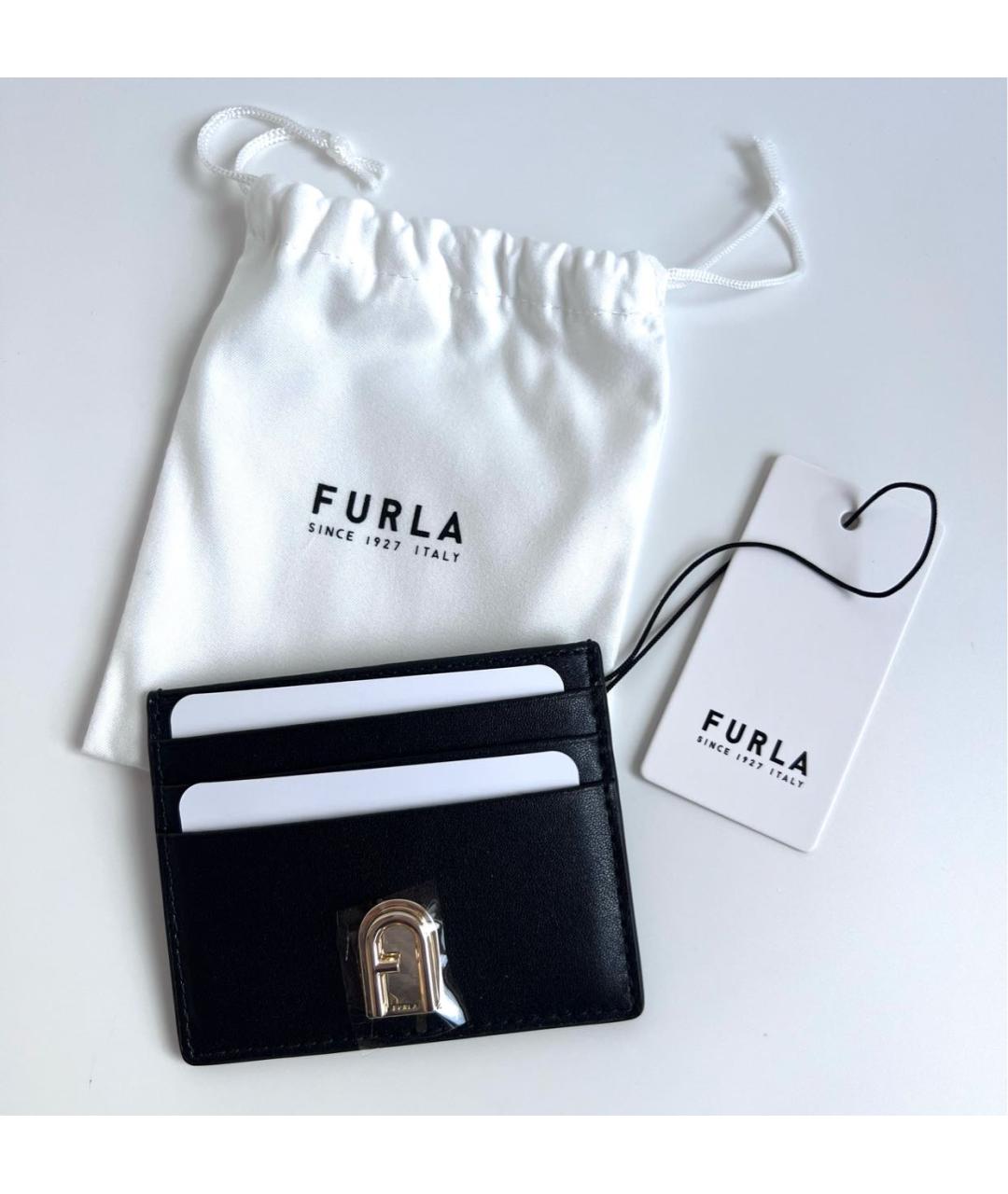 FURLA Черный кожаный кардхолдер, фото 5