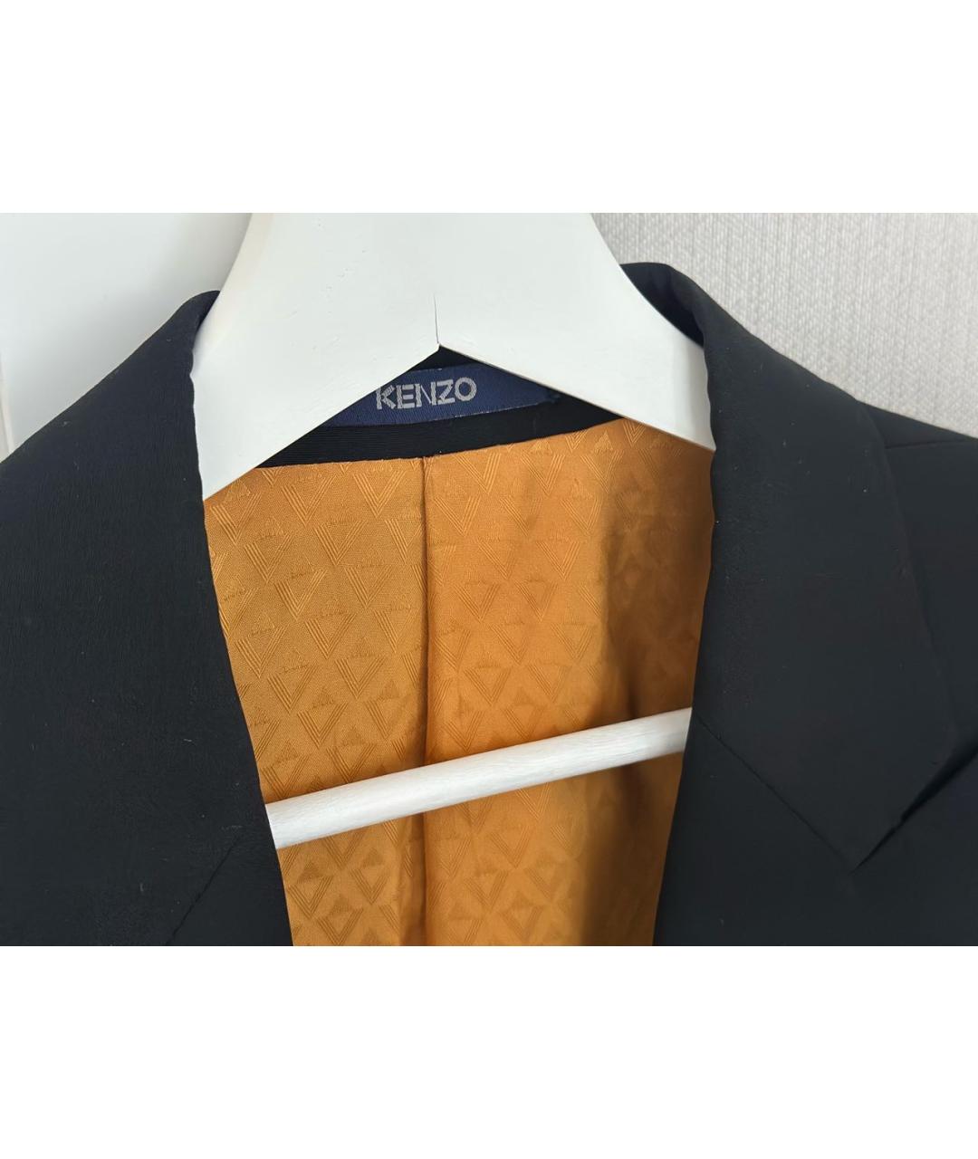 KENZO Черный шерстяной пиджак, фото 3
