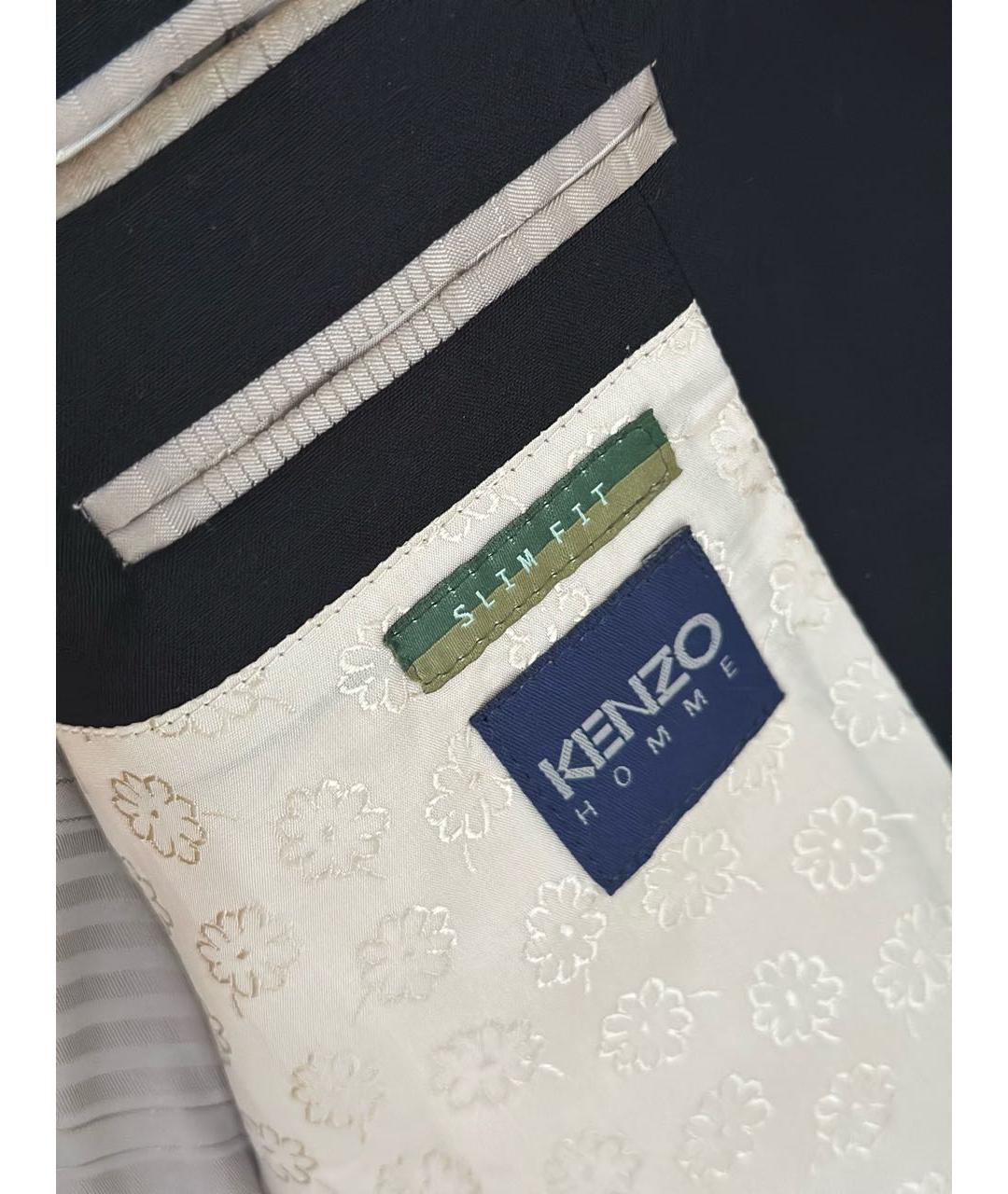 KENZO Черный шерстяной пиджак, фото 5