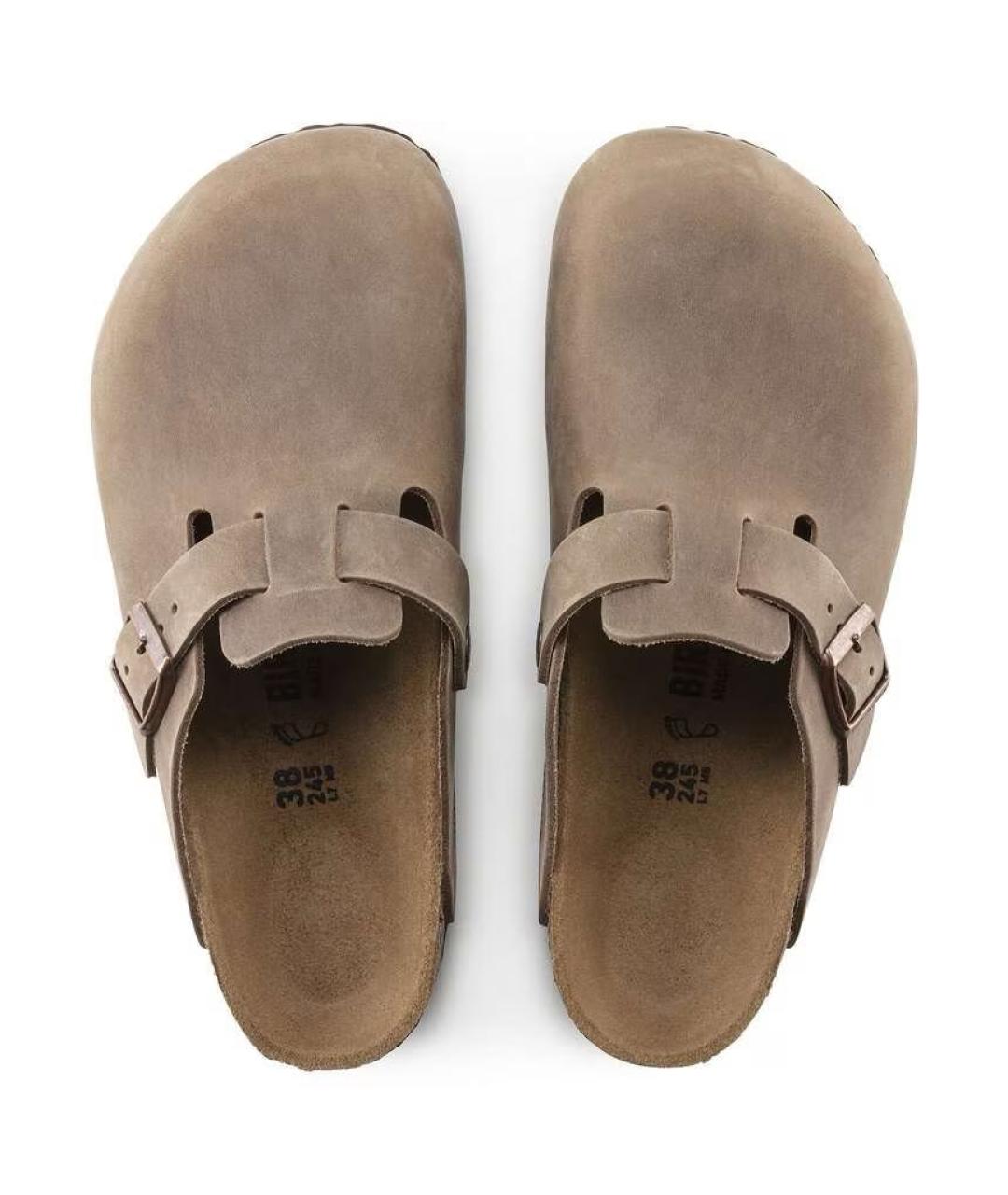 BIRKENSTOCK Коричневые кожаные сабо, фото 3