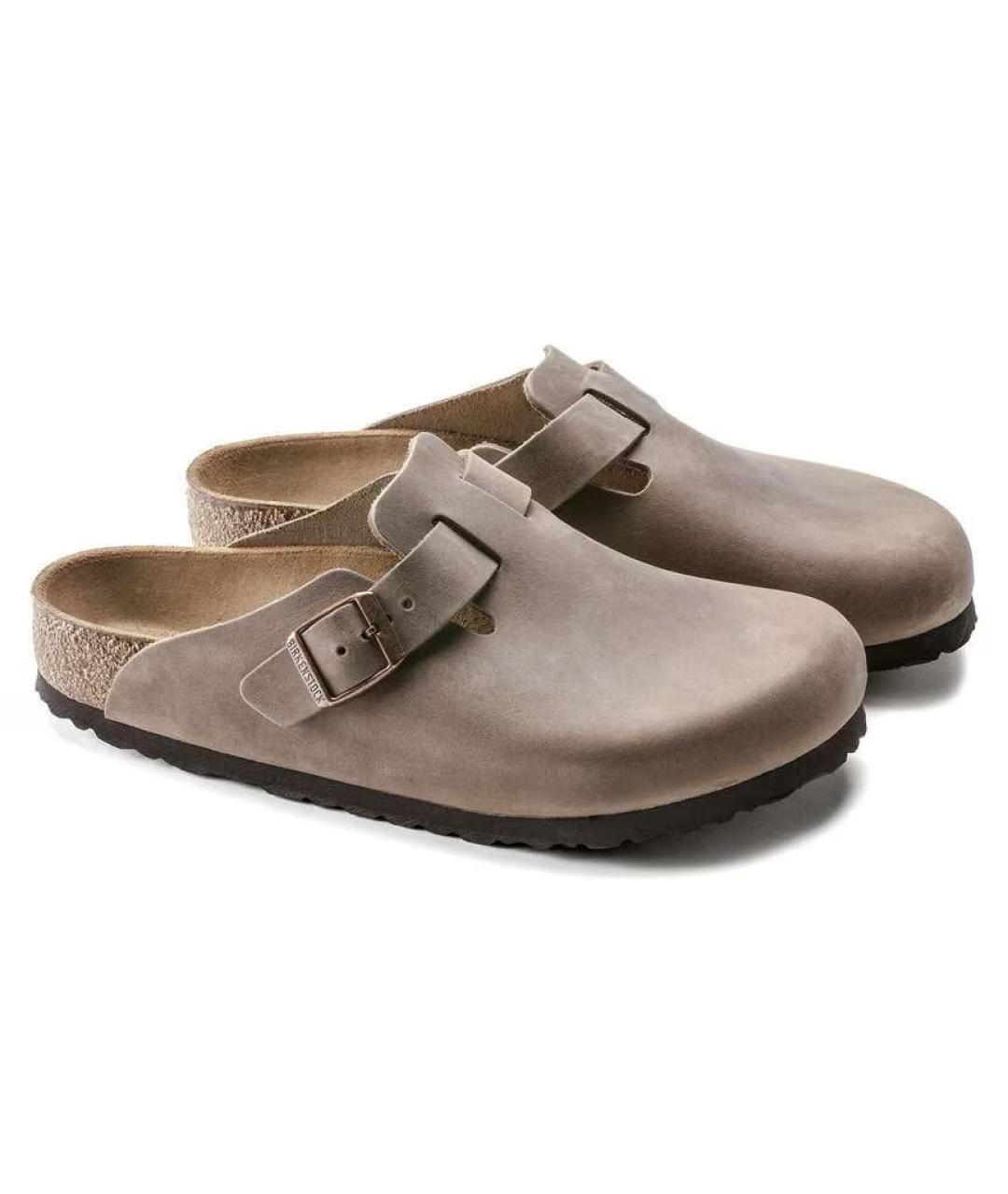 BIRKENSTOCK Коричневые кожаные сабо, фото 5