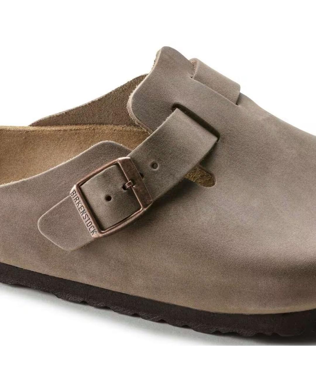 BIRKENSTOCK Коричневые кожаные сабо, фото 6
