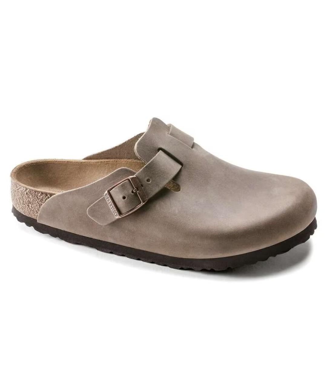 BIRKENSTOCK Коричневые кожаные сабо, фото 2
