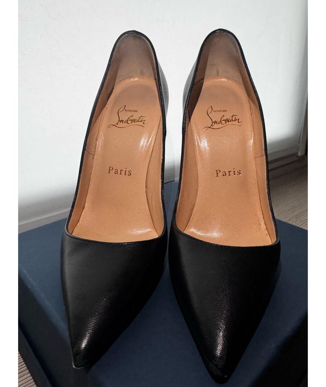 CHRISTIAN LOUBOUTIN Черные кожаные туфли, фото 3