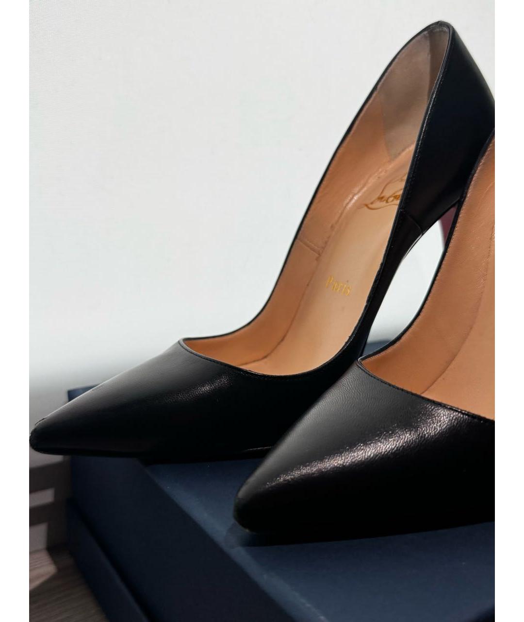 CHRISTIAN LOUBOUTIN Черные кожаные туфли, фото 4