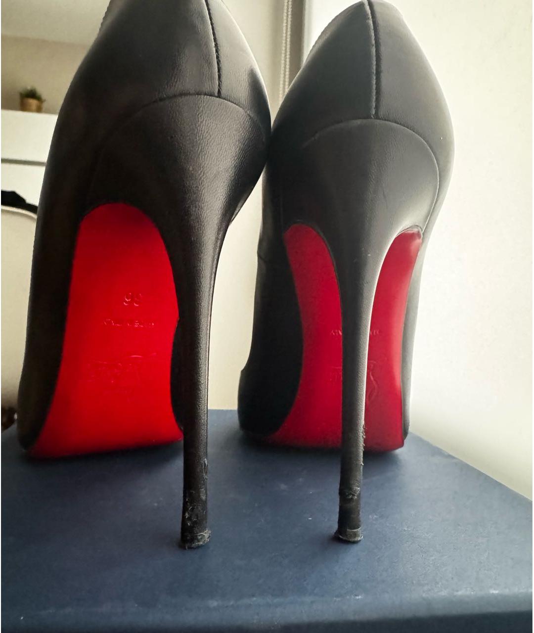 CHRISTIAN LOUBOUTIN Черные кожаные туфли, фото 7