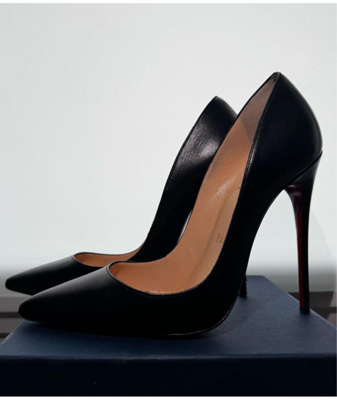 CHRISTIAN LOUBOUTIN Черные кожаные туфли, фото 2