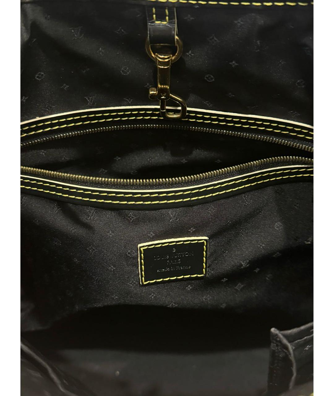 LOUIS VUITTON Черная кожаная сумка тоут, фото 5