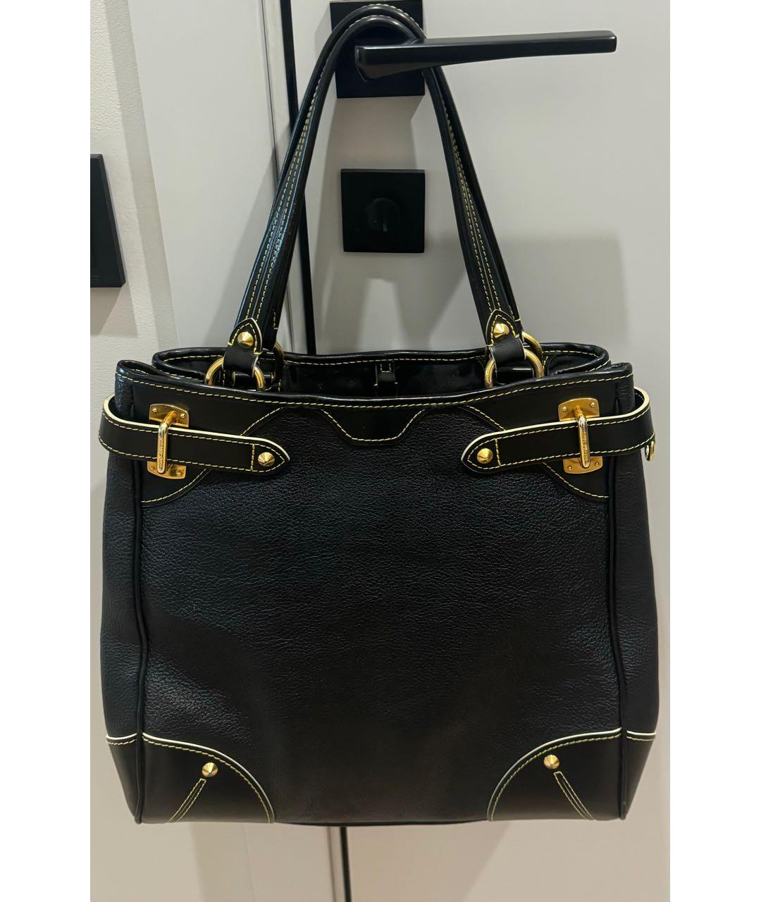 LOUIS VUITTON Черная кожаная сумка тоут, фото 2