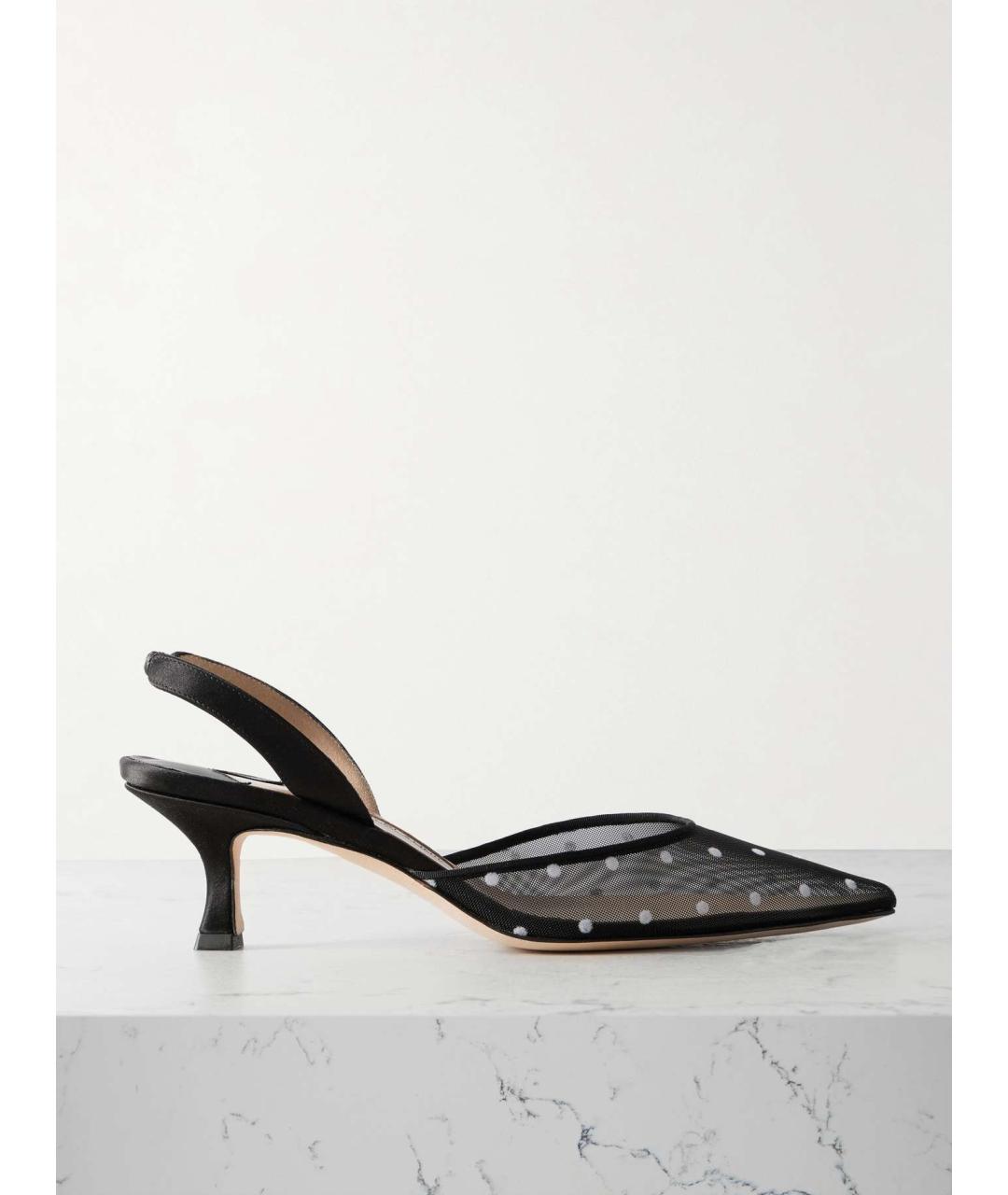 MANOLO BLAHNIK Черные текстильные мюли, фото 2