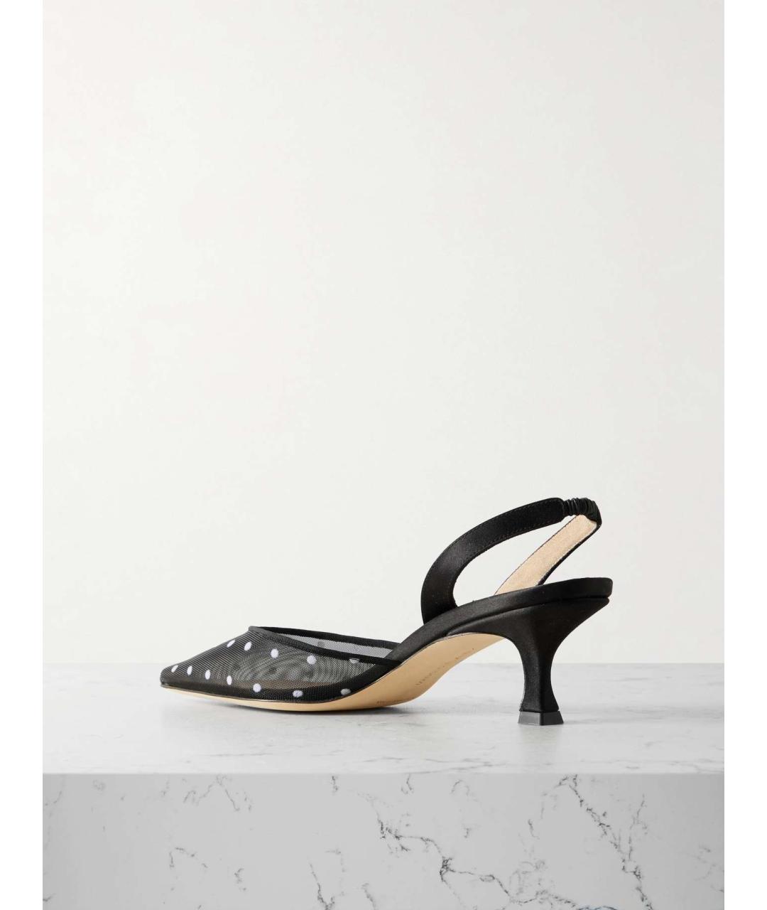 MANOLO BLAHNIK Черные текстильные мюли, фото 6