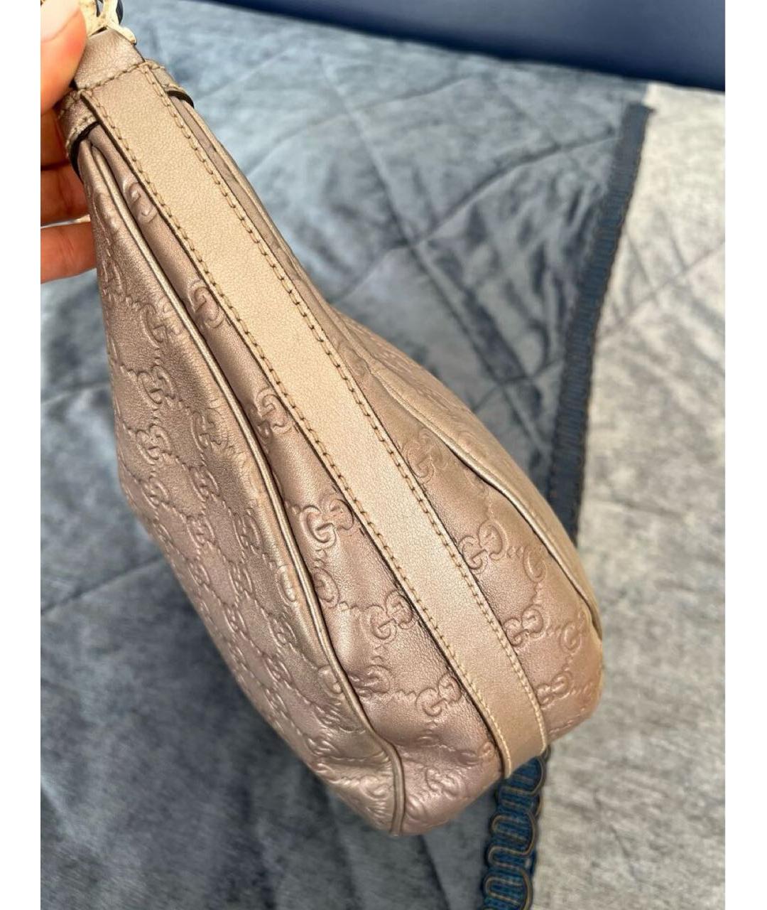 GUCCI Бежевая кожаная сумка через плечо, фото 2