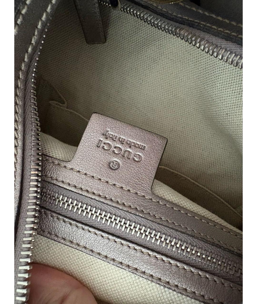 GUCCI Бежевая кожаная сумка через плечо, фото 4