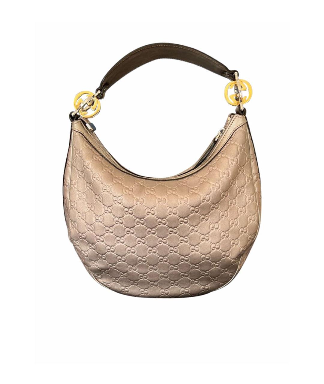 GUCCI Бежевая кожаная сумка через плечо, фото 6