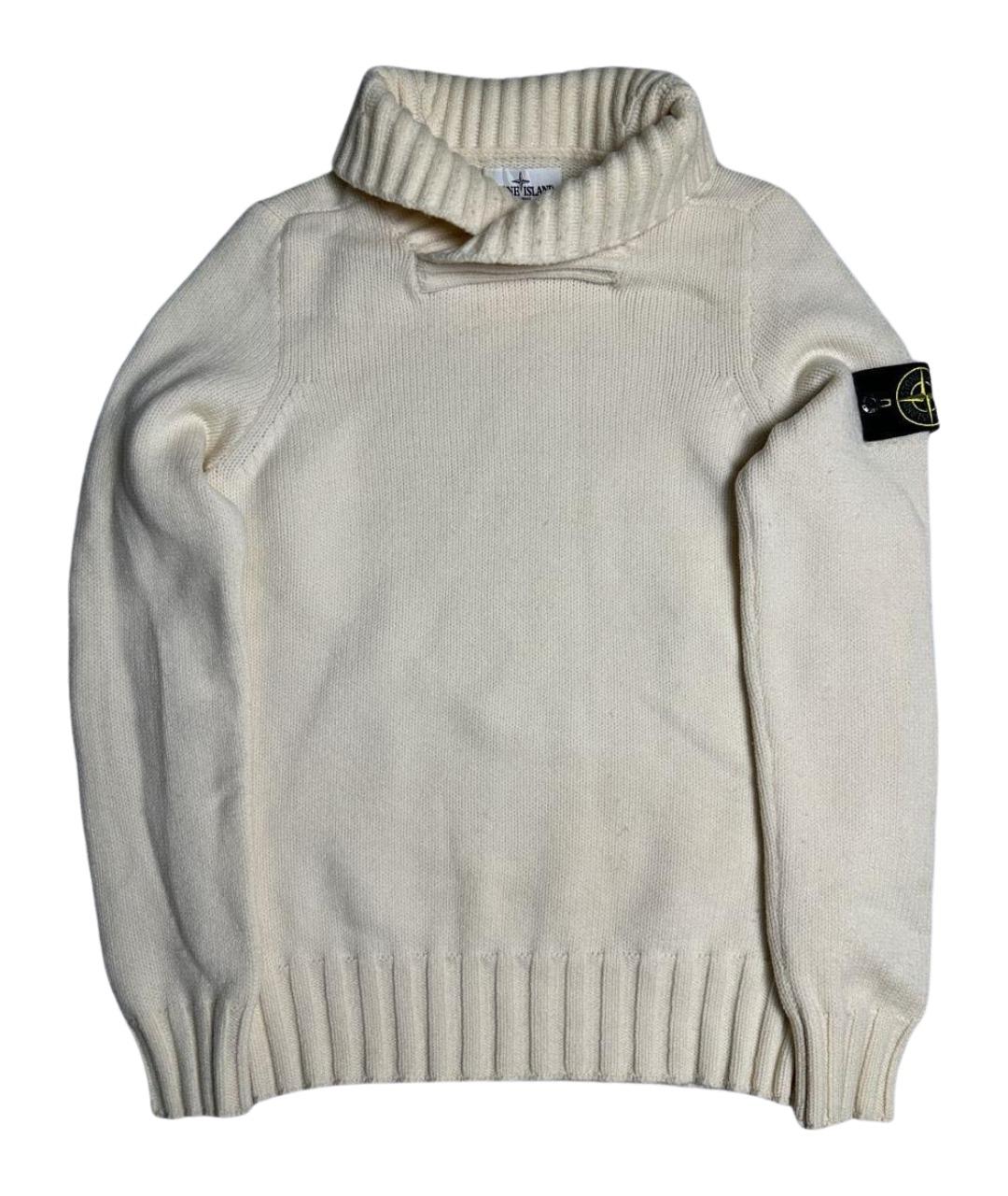 STONE ISLAND Бежевый шерстяной джемпер / свитер, фото 1