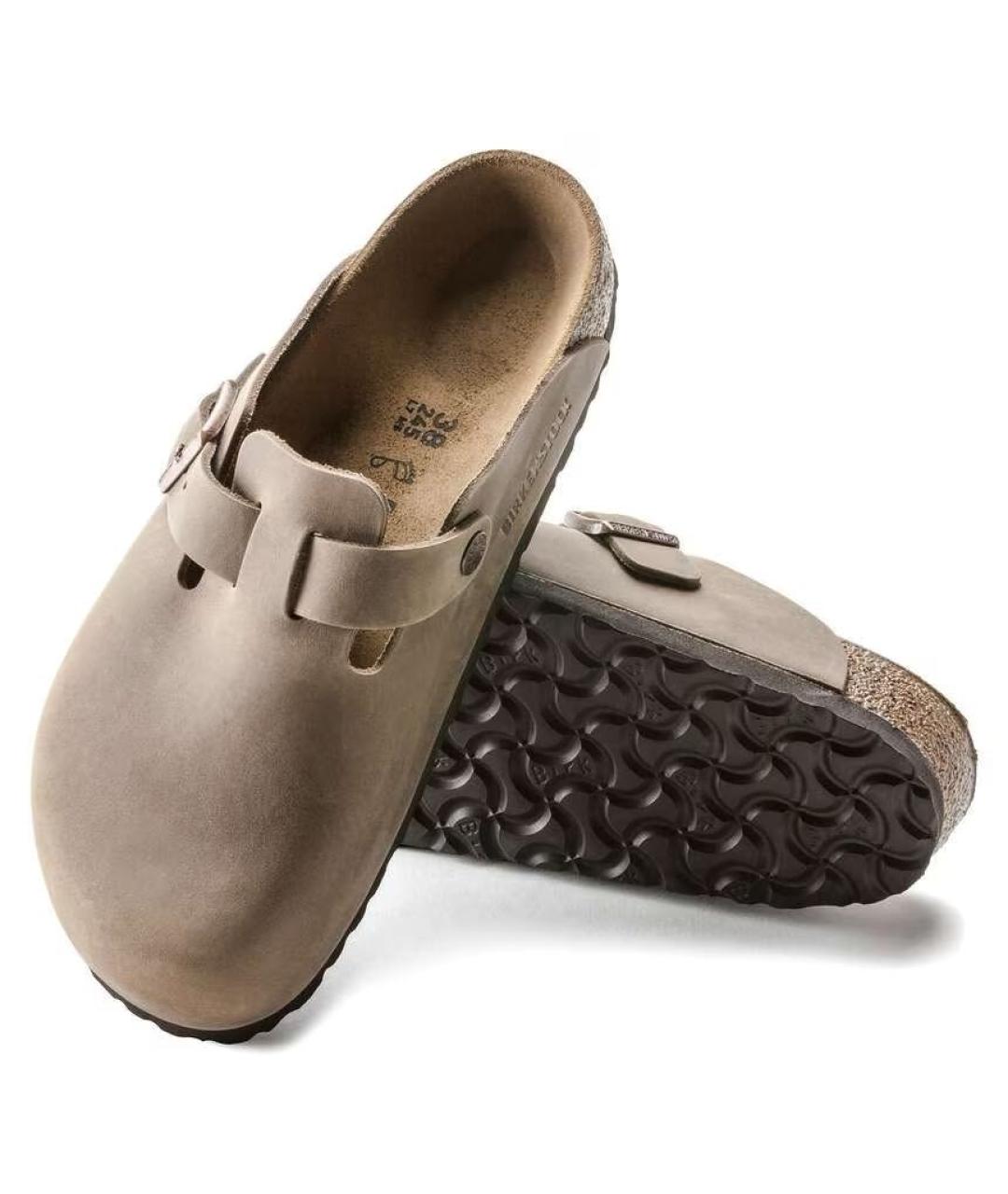 BIRKENSTOCK Коричневые кожаные сандалии, фото 4