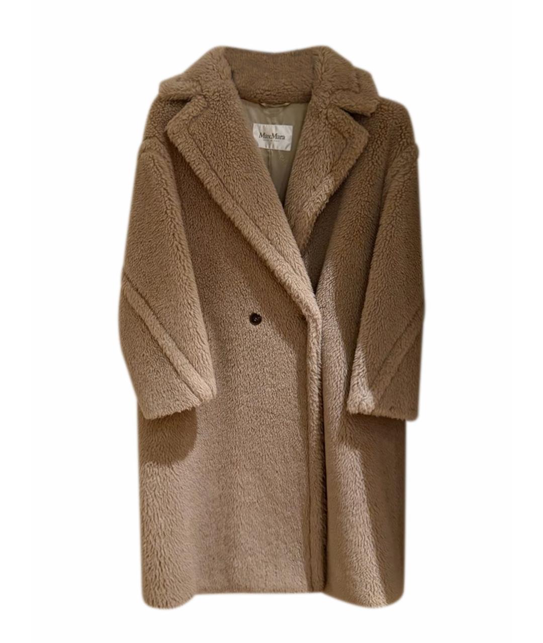 MAX MARA Бежевая шерстяная шуба, фото 1