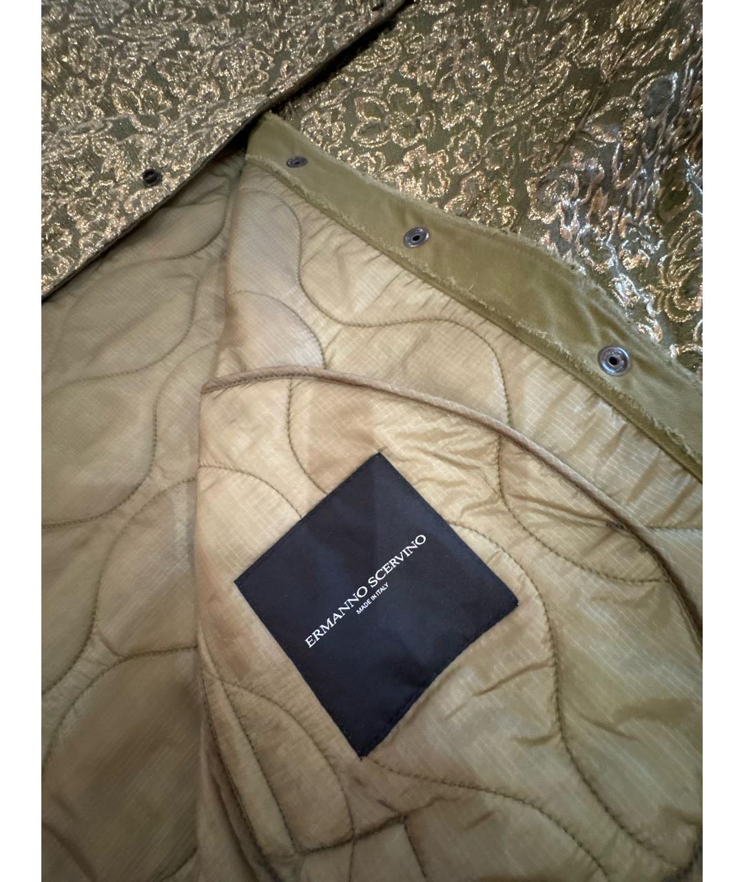 ERMANNO SCERVINO Хаки шелковый тренч/плащ, фото 5