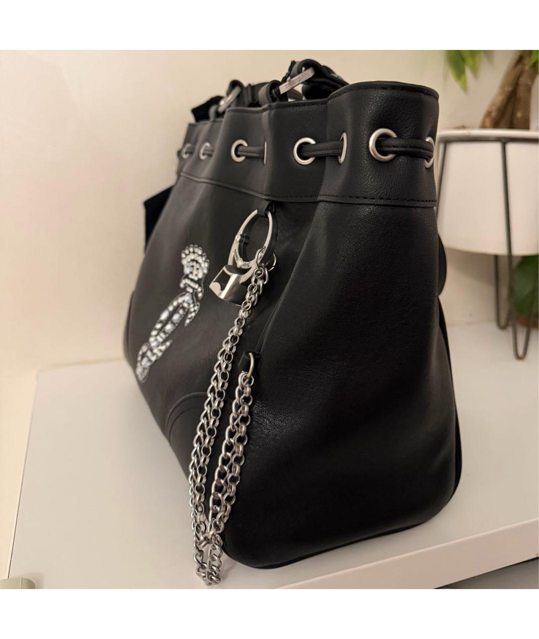JUICY COUTURE Черная сумка тоут из искусственной кожи, фото 2