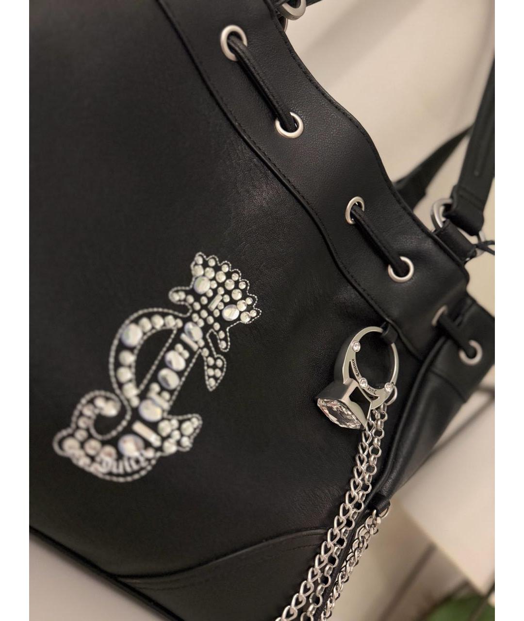 JUICY COUTURE Черная сумка тоут из искусственной кожи, фото 6