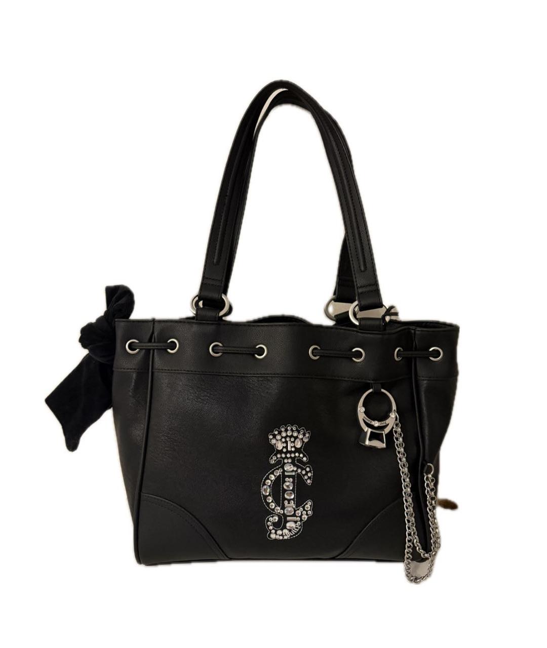 JUICY COUTURE Черная сумка тоут из искусственной кожи, фото 7