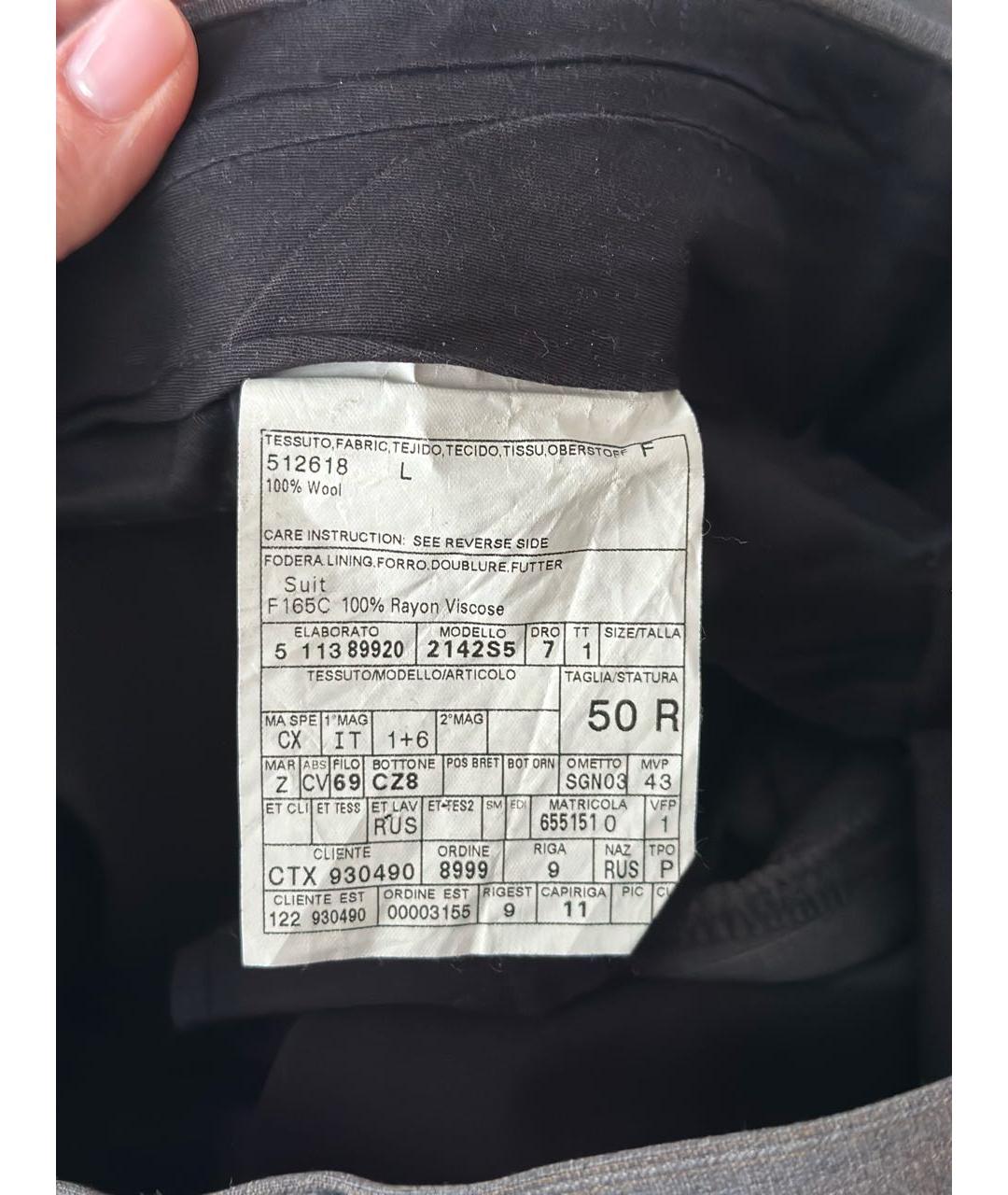 ERMENEGILDO ZEGNA XXX Серый классический костюм, фото 7