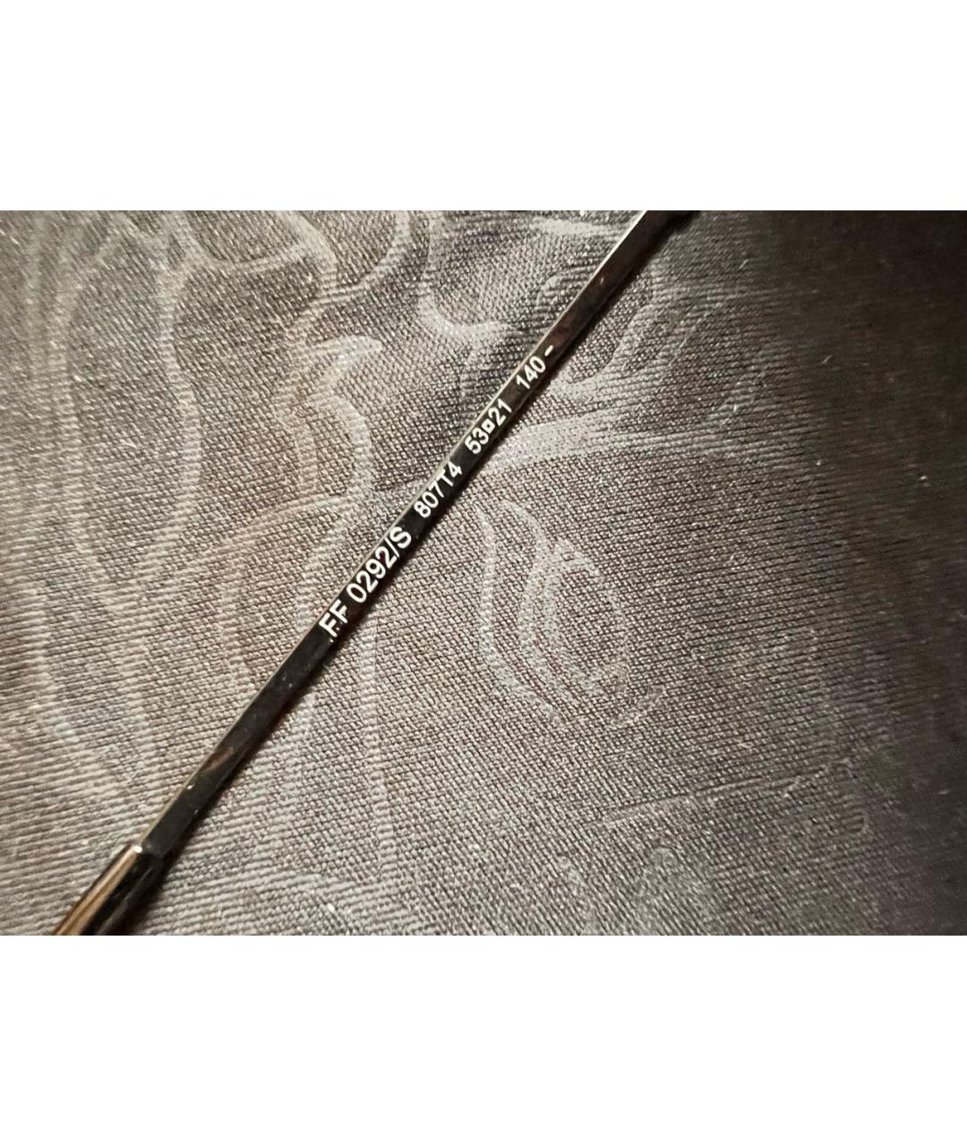 FENDI Черные металлические солнцезащитные очки, фото 7