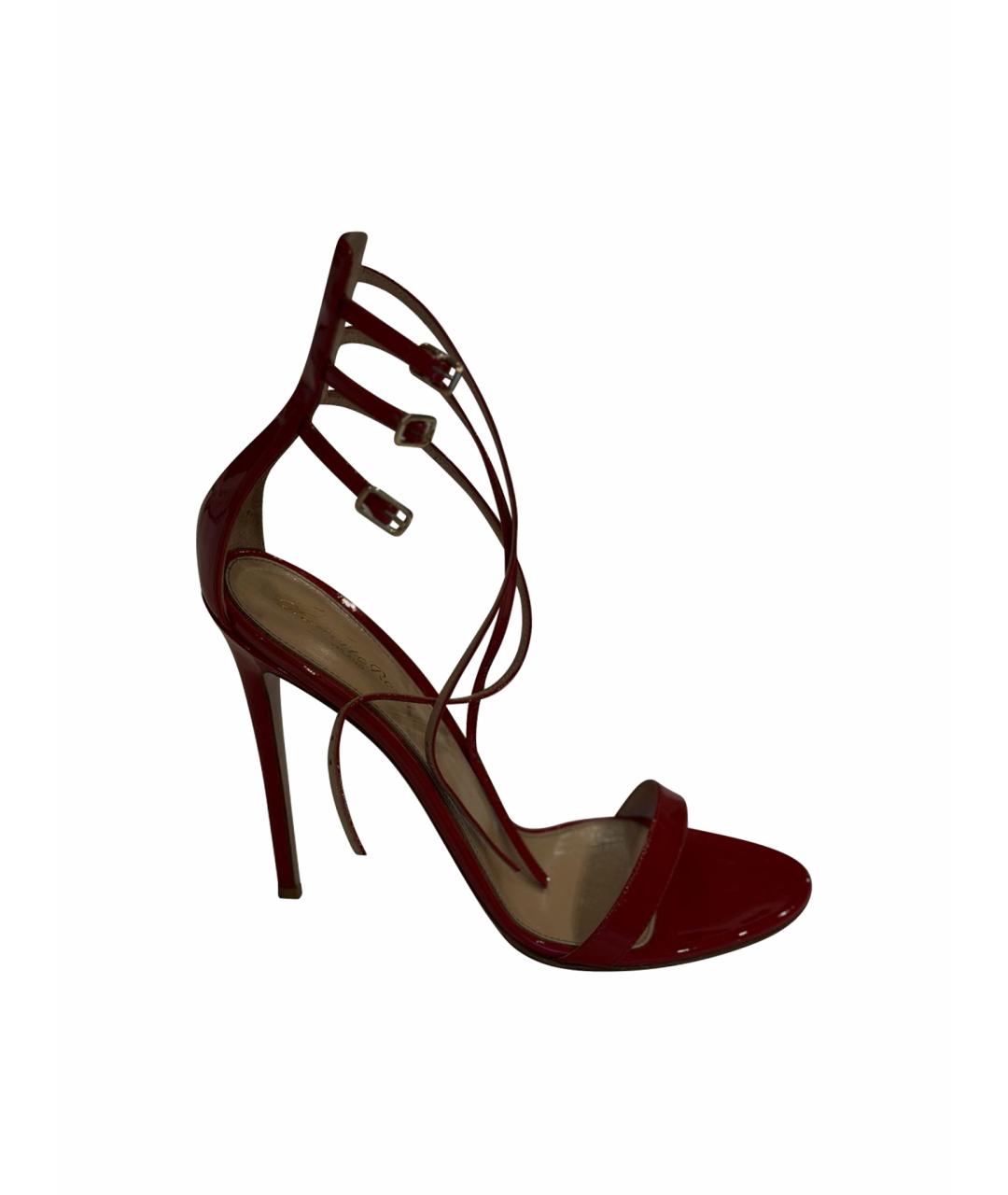 GIANVITO ROSSI Красные босоножки из лакированной кожи, фото 1