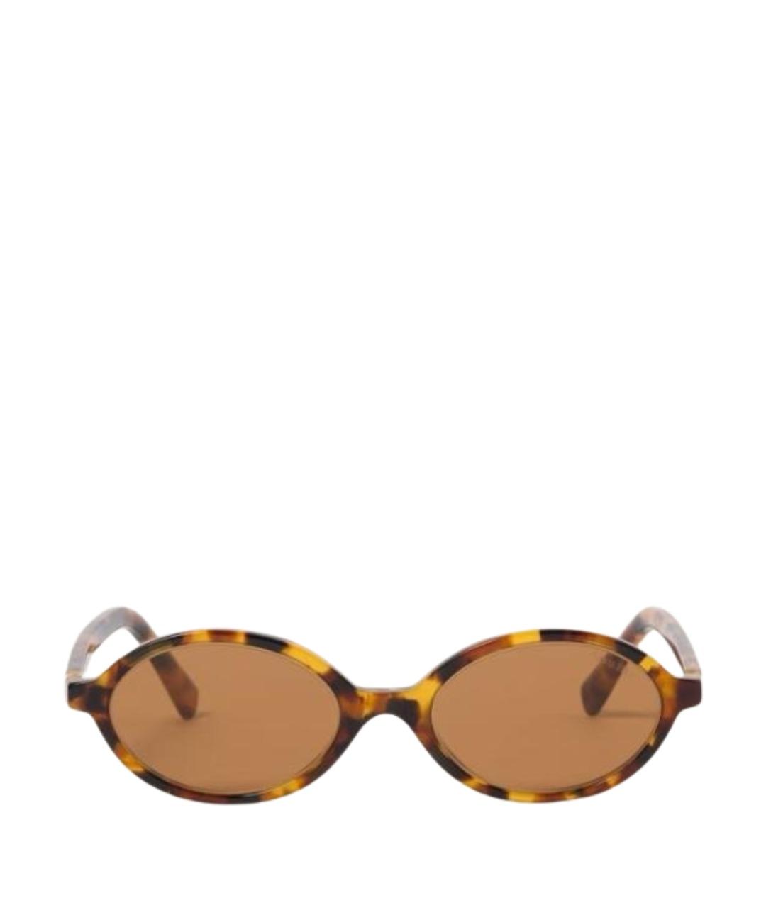 MIU MIU Коричневые пластиковые солнцезащитные очки, фото 1