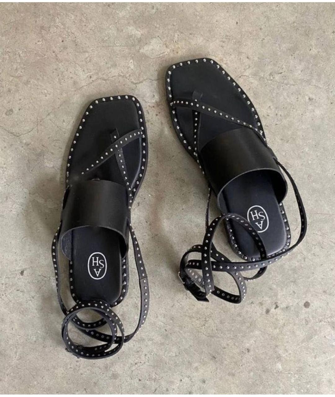 ASH Черные кожаные босоножки, фото 4