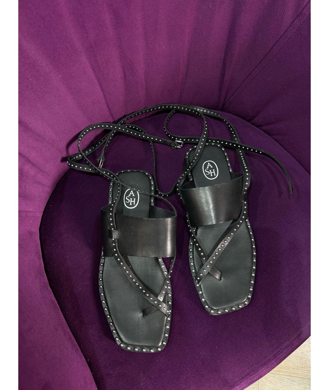 ASH Черные кожаные босоножки, фото 8