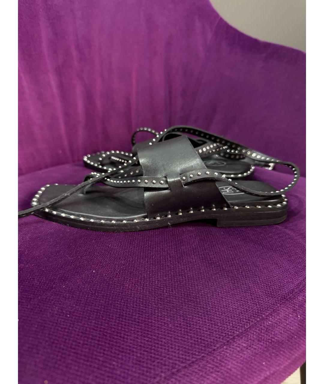 ASH Черные кожаные босоножки, фото 5