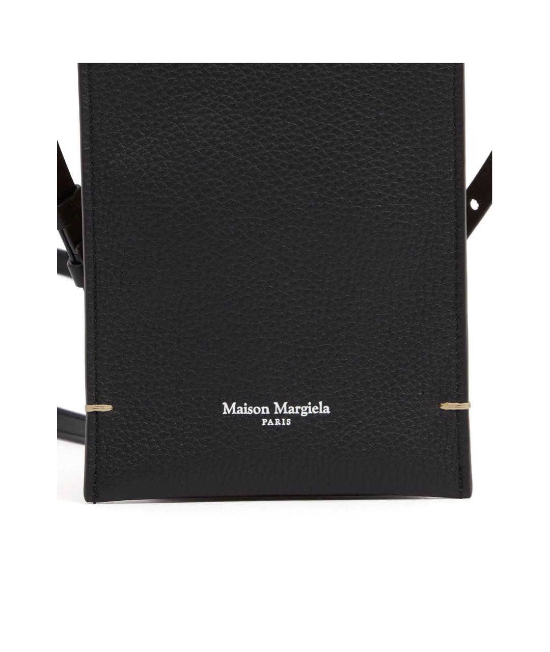 MAISON MARGIELA Черная кожаная сумка через плечо, фото 6
