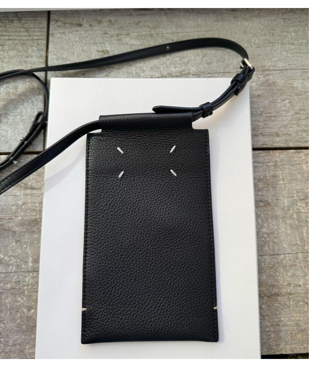 MAISON MARGIELA Черная кожаная сумка через плечо, фото 3